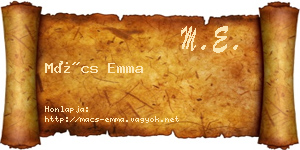 Mács Emma névjegykártya