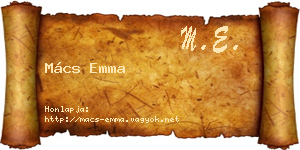 Mács Emma névjegykártya