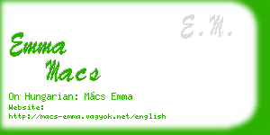 emma macs business card