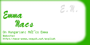 emma macs business card